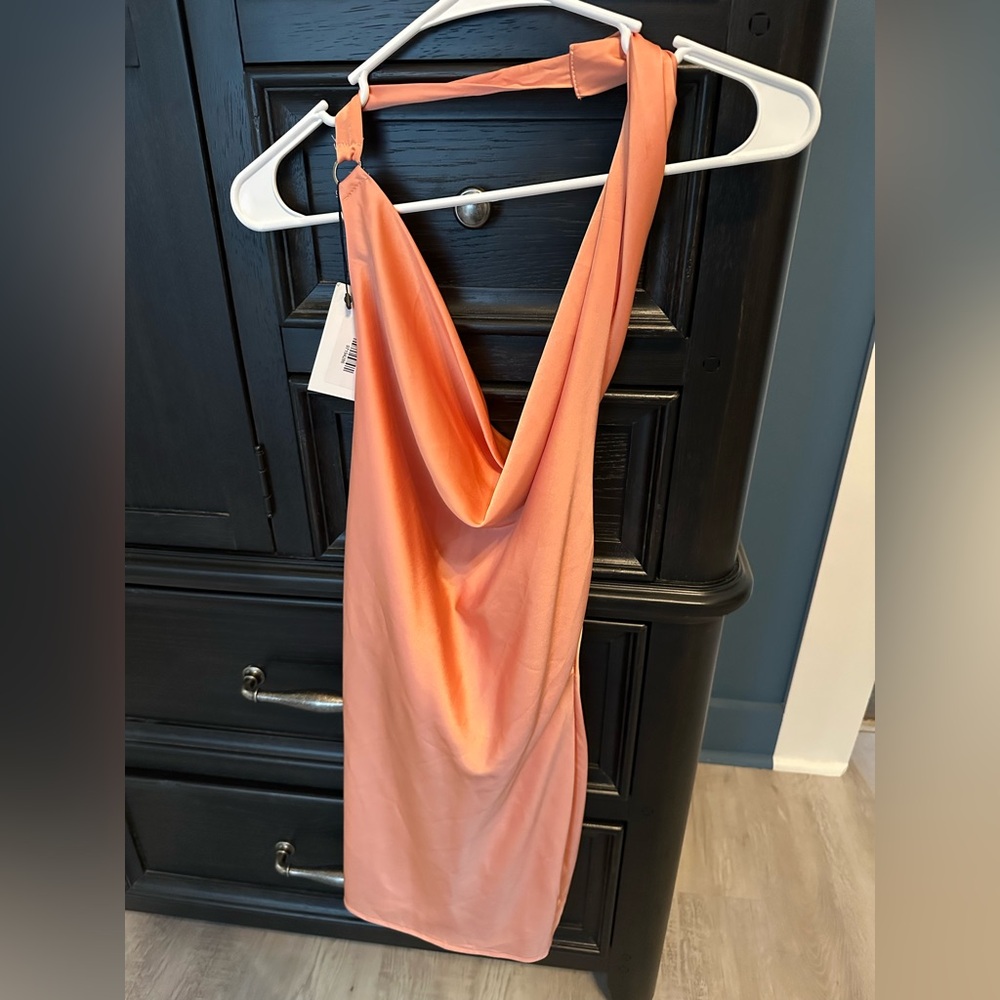 One shoulder silky feel dress, size large